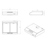 Gruppo cappa Samet sottopensile motore singolo 3 livelli Tornado6025 inox classe D