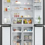 Haier Frigorifero Americano Side by Side Capacità 463 Litri Raffreddamento No Frost colore Antracite - HCR3818EWPT Cube 83 Serie 3