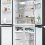 Haier Frigorifero Americano Side by Side Capacità 463 Litri Raffreddamento No Frost colore Antracite - HCR3818EWPT Cube 83 Serie 3