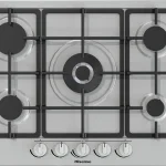 Piano Cottura 5 Fuochi Hisense a Gas da Incasso Larghezza 70 cm Griglie in Ghisa colore Inox - GM773XF
