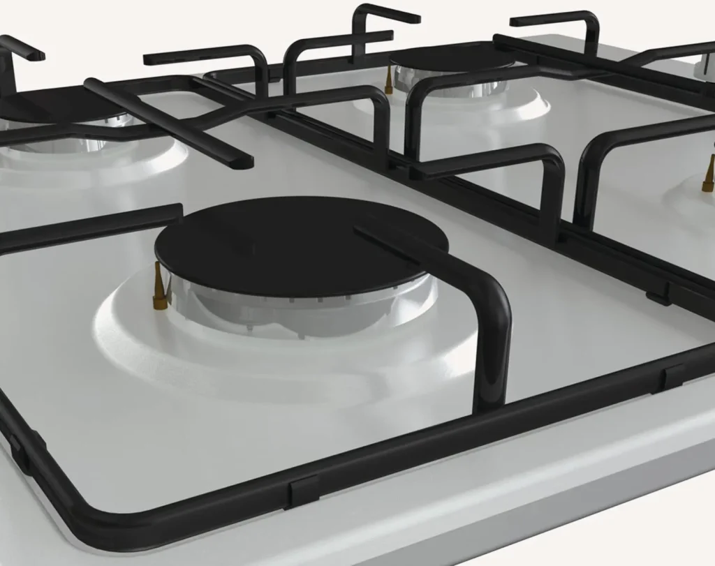 Piano Cottura 5 Fuochi Hisense a Gas da Incasso Larghezza 70 cm Griglie in Ghisa colore Inox - GM773XF