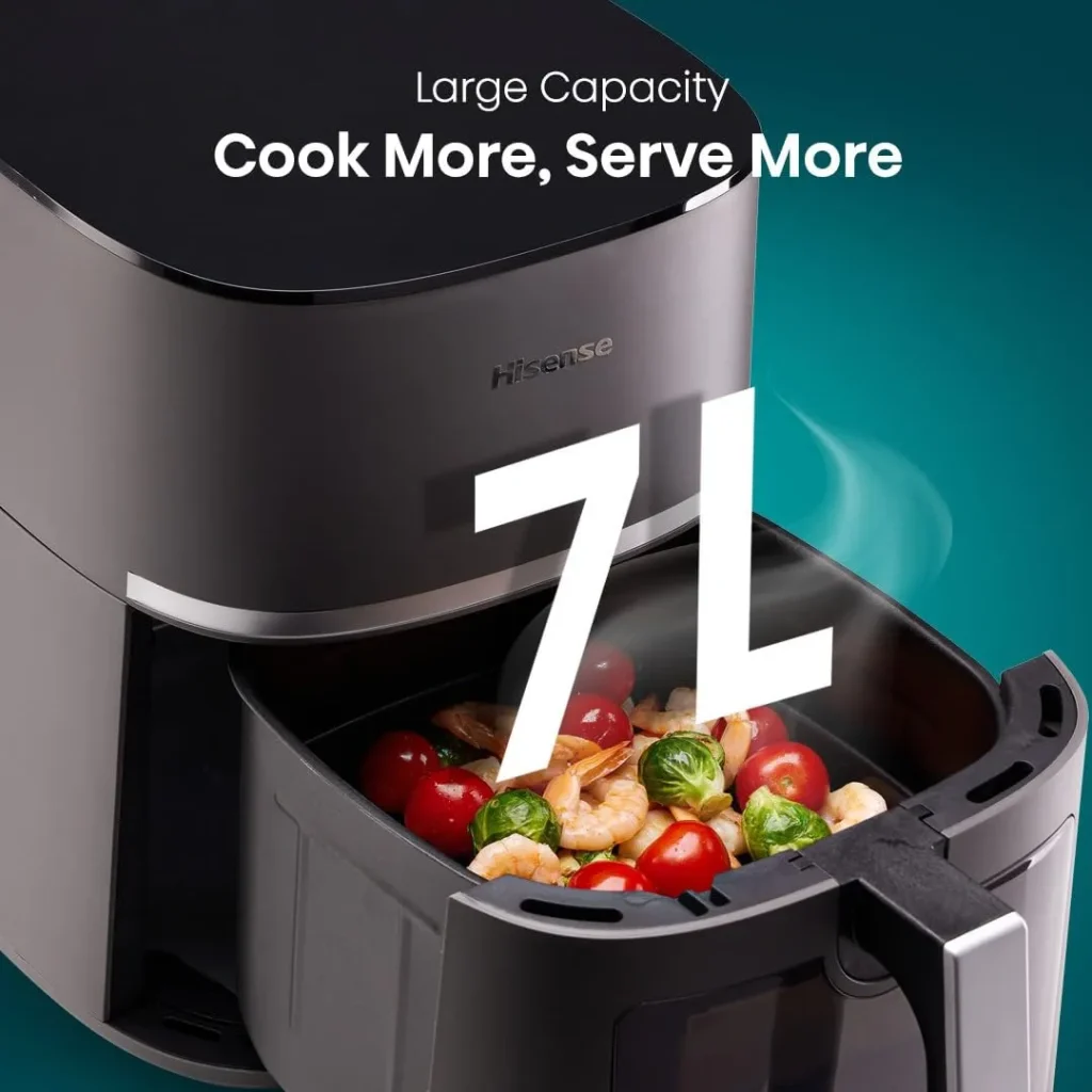 Friggitrice ad Aria Hisense Capacità 7 Litri Potenza 1800 Watt con Finestra e Controlli Touch colore Nero - HAF1900D