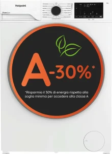 Lavatrice 10 Kg Hotpoint Ariston  Classe A-30% Profondità 58 cm Centrifuga 1400 giri Motore Inverter Funzione Vapore colore Bianco - HB103CAREIT