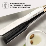 Bellissima Imetec Piastra Stiracapelli Arricciacapelli Piastra a Vapore Rivestimento in Ceramica Potenza 235 Watt colore Bianco - 11808 Steam Elixir