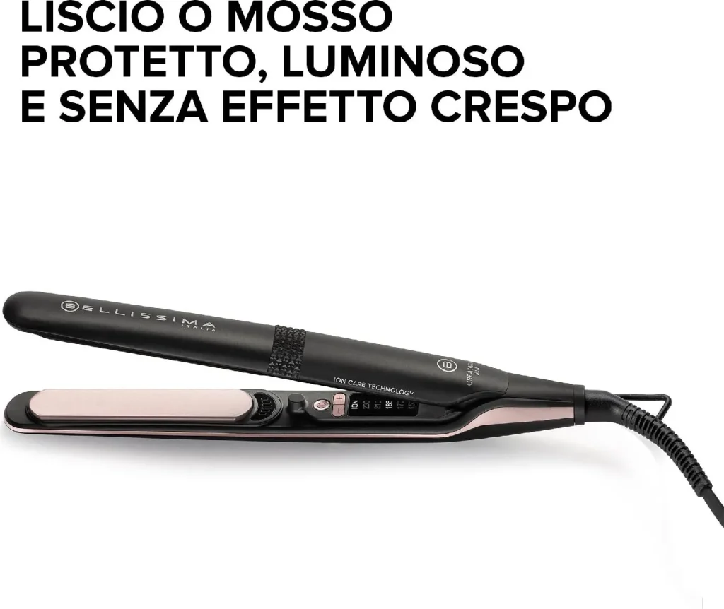 Bellissima Imetec Piastra per Capelli in Ceramica Temperatura Massima 230° colore Nero Rosa Bellissima Creativity Ion - 11875