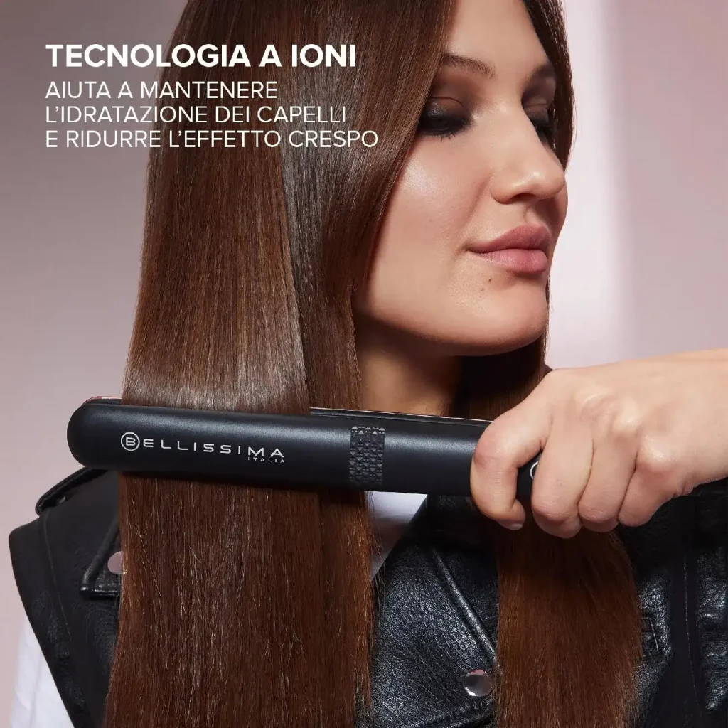 Bellissima Imetec Piastra per Capelli in Ceramica Temperatura Massima 230° colore Nero Rosa Bellissima Creativity Ion - 11875