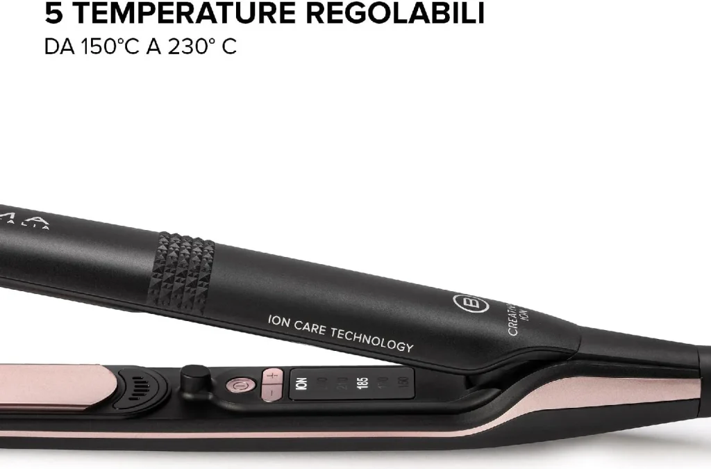 Bellissima Imetec Piastra per Capelli in Ceramica Temperatura Massima 230° colore Nero Rosa Bellissima Creativity Ion - 11875