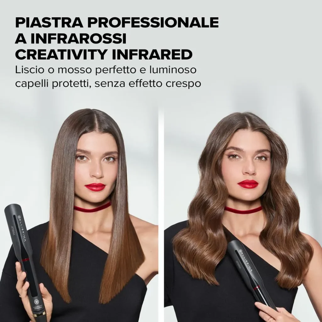 Imetec Piastra per Capelli Tecnologia Infrarossi 230 °C Cavo girevole - 11948 Bellissima Creativity Infrared