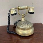 Telefono vintage ottone a disco Nuovo da esposizione 345/U