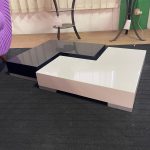 Tavolino basso bianco nero lucido Nuovo da esposizione 378/U