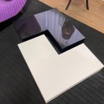 Tavolino basso bianco nero lucido Nuovo da esposizione 378/U