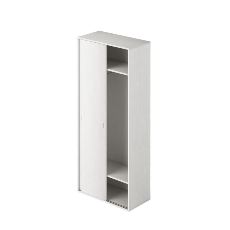 Ingresso modulo da 90 H.212 ante scorrevoli con appendiabiti colore bianco frassinato