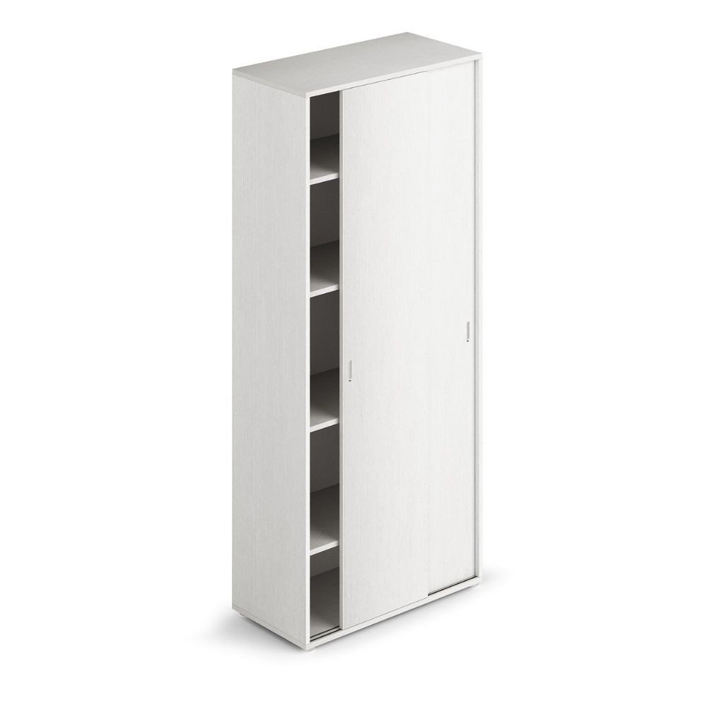 Ingresso modulo da 90 H.212 ante scorrevoli con ripiani colore bianco frassinato