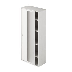 Ingresso modulo da 90 ante scorrevoli 1 anta bianco frassinato e 1 anta specchio con ripiani
