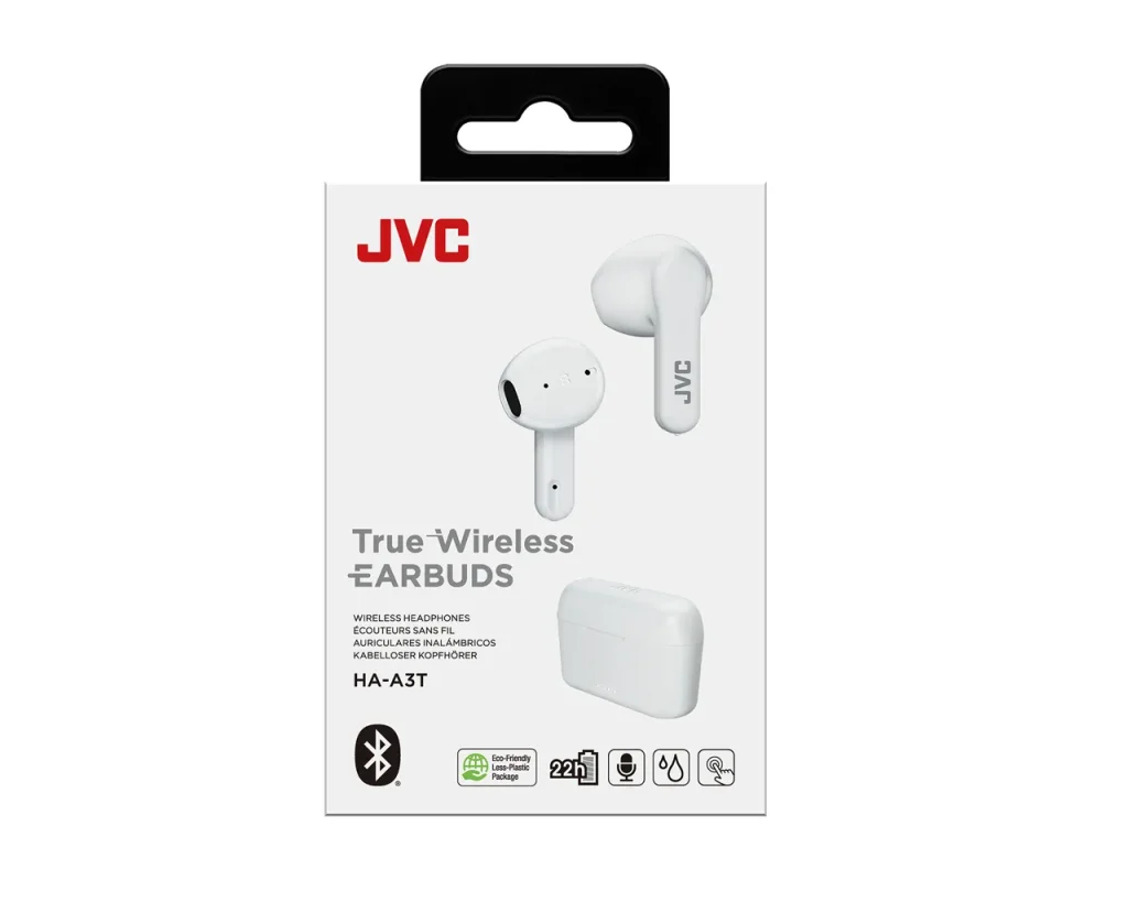 Jvc Cuffie Bluetooth Auricolari True Wireless In-Ear IPX4 per Musica e Chiamate colore Bianco - HA-A3T-WU