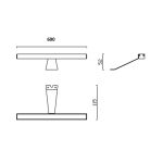 Lampada LED Kyra per bagno 600 mm cromata