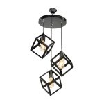 Lampada a sospensione  Agatha MDL3790 3 cubi nero