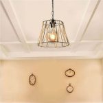 Lampada a sospensione Evren ASZ0881 metallo nero e corda