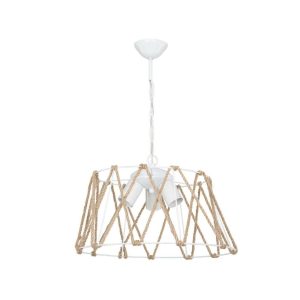 Lampada a sospensione  Evren ASZ1030 3 luci metallo bianco e corda