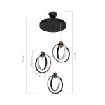 Lampada a sospensione Felicia tre punti luce cerchi LED ASZ1593