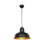 Lampada a sospensione Kumbet MDL3053 metallo nero interno oro
