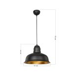 Lampada a sospensione Kumbet MDL3053 metallo nero interno oro