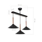 Lampada a sospensione Mandarin MDL4221 con paralumi metallo nero
