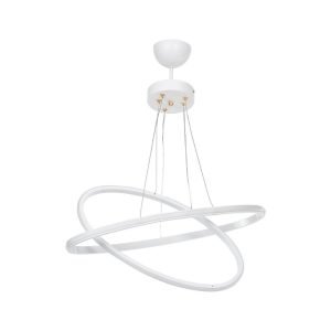 Lampada a sospensione Muso due anelli bianchi Led MDL4438