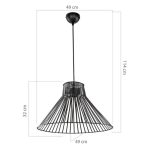 Lampada a sospensione Panama MDL4135 filo metallico nero