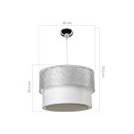 Lampada a sospensione Polo MDL2355 in tessuto grigio