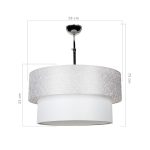 Lampada a sospensione Polo MDL2749 in tessuto grigio