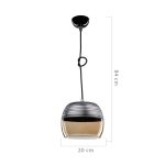 Lampada a sospensione Punto ASZ0857 diffusore bicchiere rovesciato nero