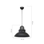 Lampada a sospensione Tibet ASZ0871 nera stile industriale
