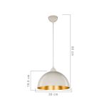 Lampada a sospensione Topak ASZ0948 in metallo bianco