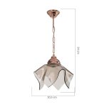 Lampada a sospensione Volga MDL3782 rame e vetro fumè