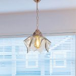 Lampada a sospensione Volga MDL3782 rame e vetro fumè