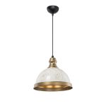 Lampada da soffitto Astek ASZ1636 con paralume in metallo bianco
