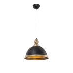 Lampada da soffitto Astek ASZ1637 con paralume in metallo nero