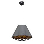 Lampada da soffitto Ayda ASZ1560 con paralume in tessuto antracite