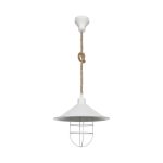 Lampada da soffitto Bulut ASZ0631 metallo bianco e corda iuta