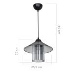 Lampada da soffitto Inka ASZ1463 con paralume in plastica fumé