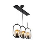Lampada da soffitto Narissa ASZ1332 in metallo nero con tre portalampada
