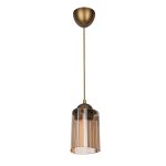 Lampada da soffitto Optical MDL3749 con paralume triangolo in plastica ambrato
