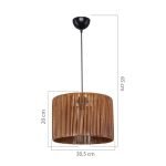 Lampada da soffitto Roya ASZ1700 in carta intrecciata rustica marrone