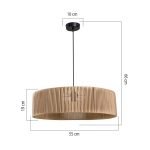 Lampada da soffitto Roya ASZ1747 in carta intrecciata rustica effetto bamboo