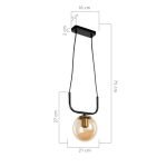 Lampada da soffitto Terena ASZ1422 in metallo nero con 1 portalampada