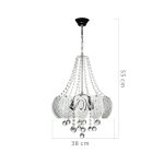 Lampada da soffitto Yon MDL3973 argento vetro decorato e pietre effetto cristallo