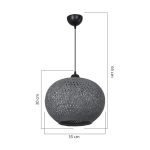 Lampada da soffitto Yumak MDL4745 con paralume in corda antracite