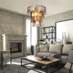 Lampada da soffitto a 4 luci Falez MDL3829 vetro fumè e oro