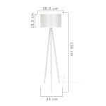 Lampada da terra Rodi ASZ1233 treppiede legno e paralume tessuto bianco